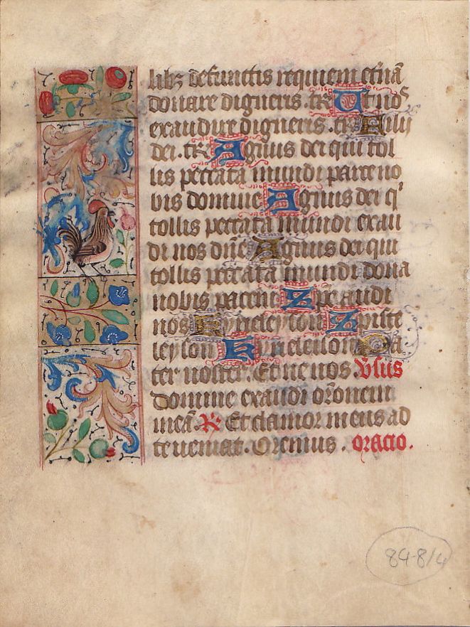 Illuminated Manuscript: Agnus Dei from a 15th Century French Book of ...
