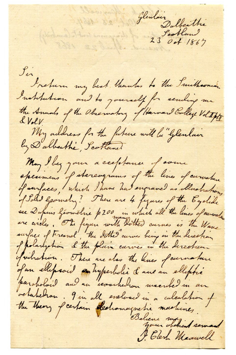 Autograph Letters Signed ALS | JAMES CLERK MAXWELL | 1st Edition