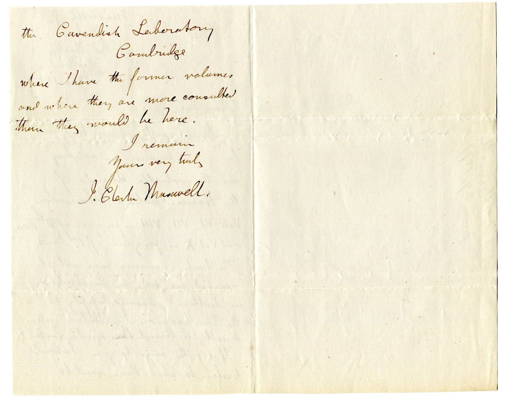 Autograph Letters Signed ALS | JAMES CLERK MAXWELL | 1st Edition