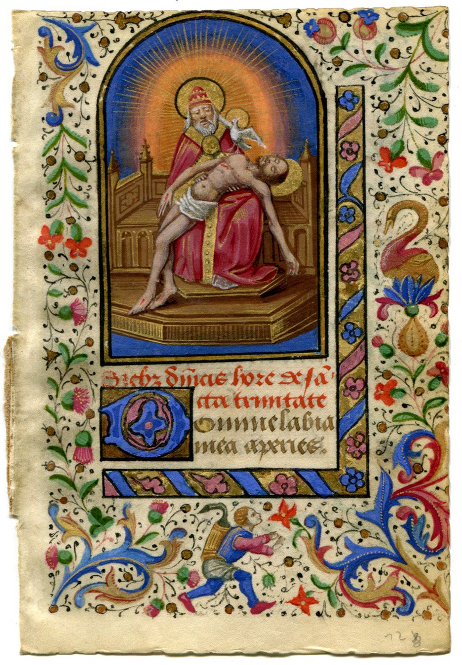 Illuminated Manuscript: Miniature Of The Holy Trinity, The Mercy Seat ...