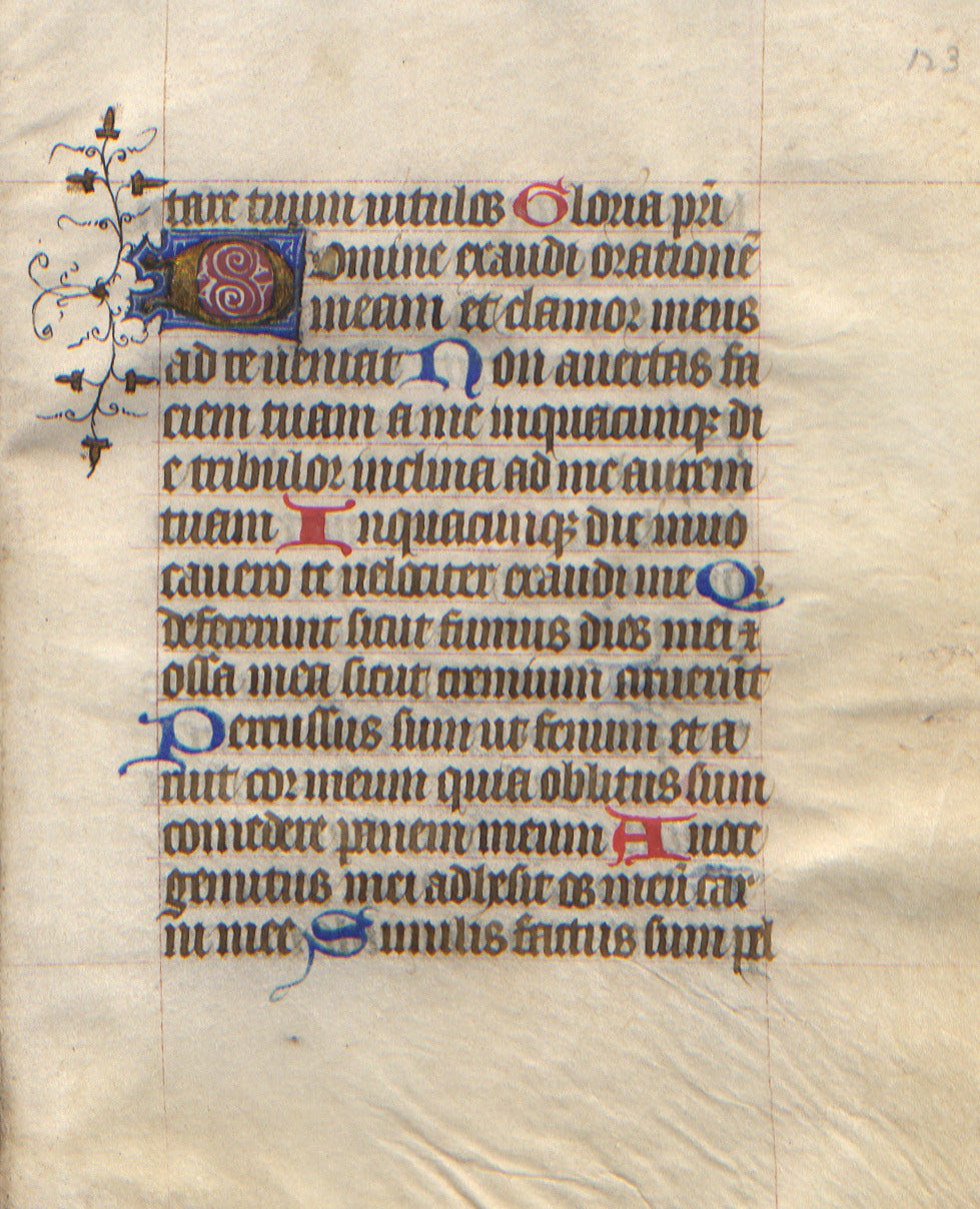 Illuminated Manuscript: Leaf from a 15th Century Book of Hours ...