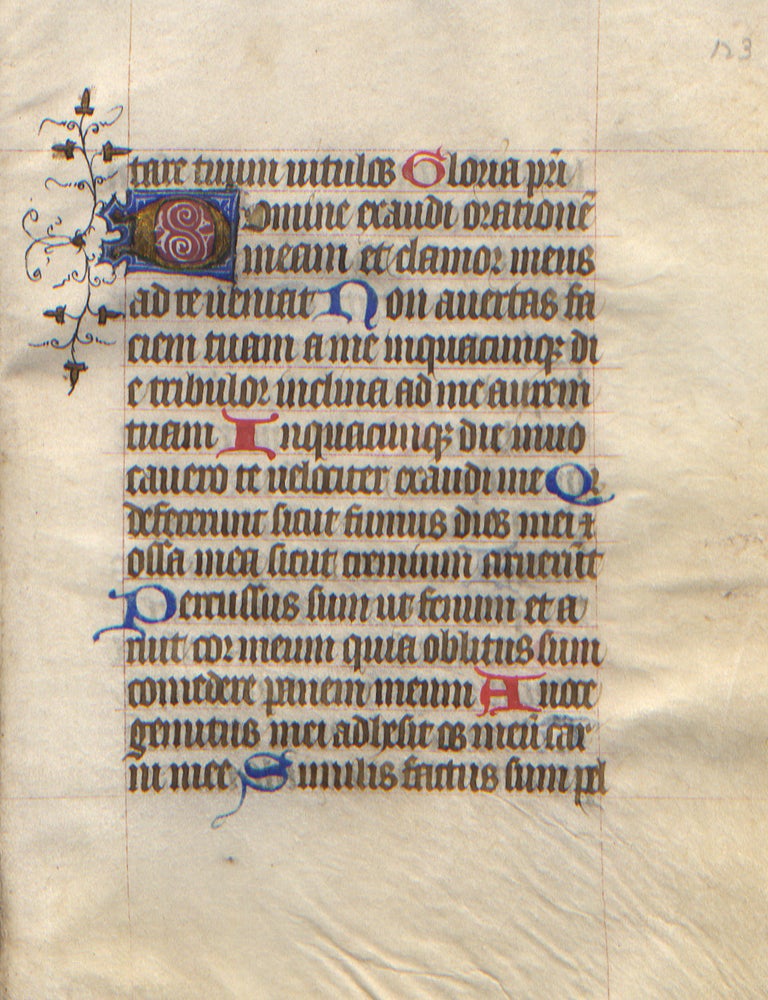 Illuminated Manuscript: Leaf from a 15th Century Book of Hours ...