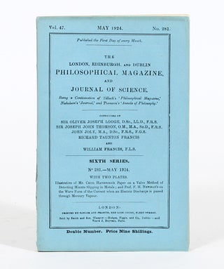 Item #1232 The Quantum Theory of Radiation. NIELS BOHR, HENDRIK ANTHONY KRAMERS, JOHN CLARKE SLATER