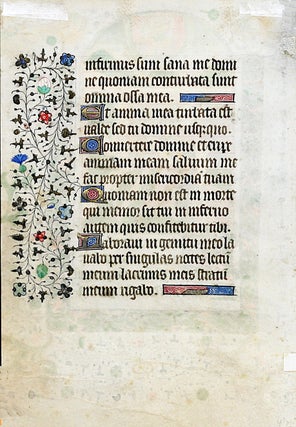 Illuminated Manuscript Leaf: King David Kneeling in Prayer