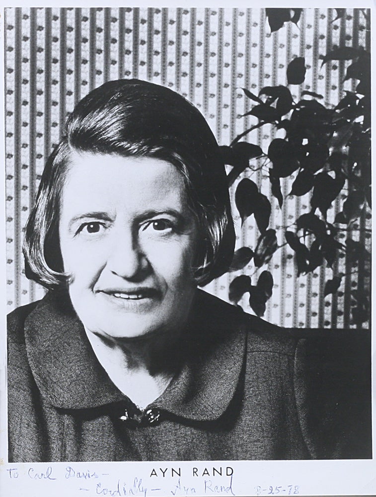 Item #1468 Photograph Signed. AYN RAND.