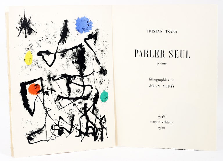 Item #1556 Parler Seul. Joan Miró, Tristan Tzara.