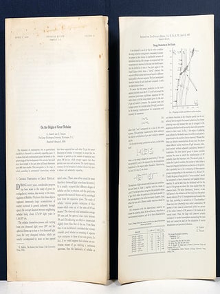 Item #1856 On the Origin of Great Nebulae. WITH: Energy Production in Red Giants. GEORGE GAMOW,...