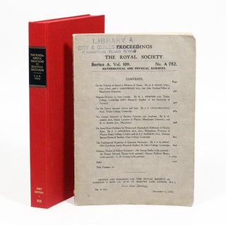 Item #1894 The Fundamental Equations of Quantum Mechanics. PAUL DIRAC