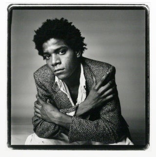 Item #2010 Vintage Silver Gelatin Photograph of Jean-Michel Basquiat. JEAN-MICHEL BASQUIAT,...