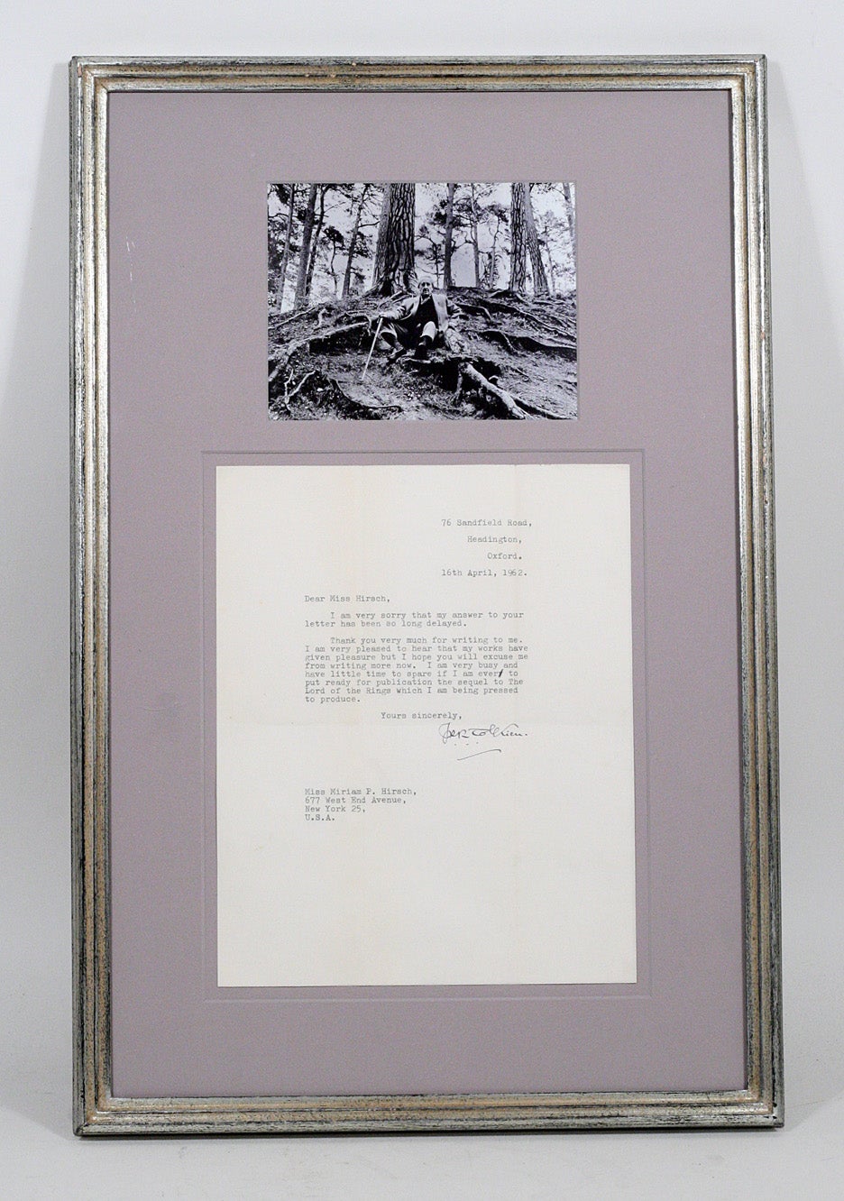 Typed Letter Signed TLS | J. R R. TOLKIEN | First edition
