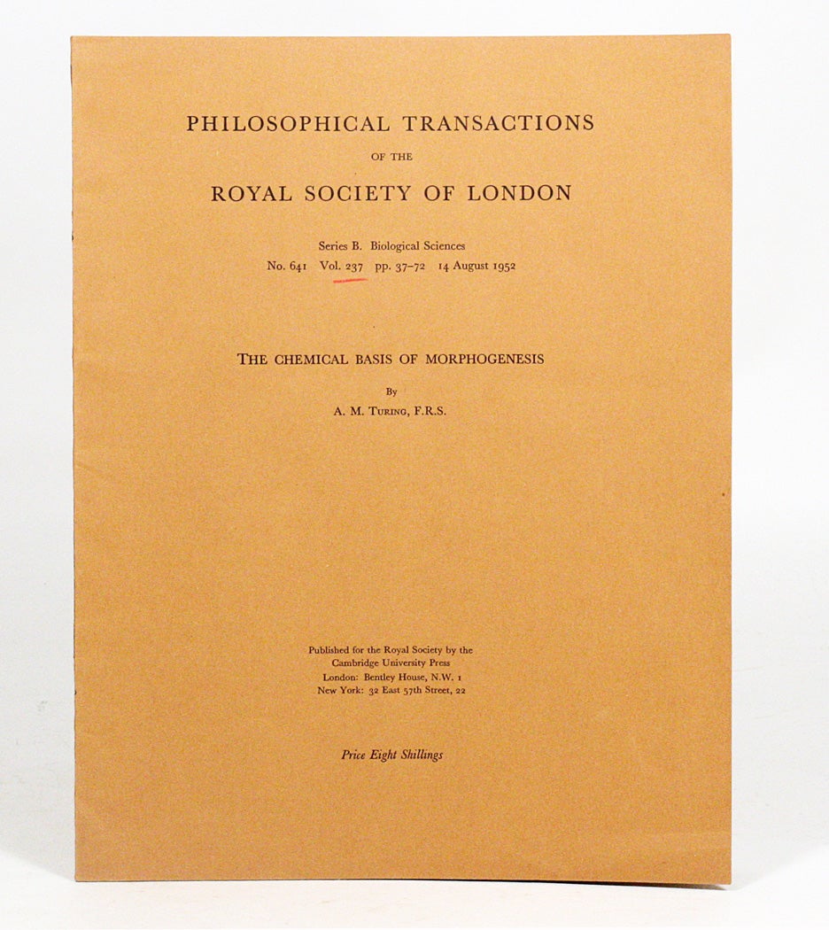 The Chemical Basis of Morphogenesis | ALAN TURING | First edition