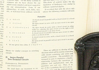A symbolic analysis of relay and switching circuits