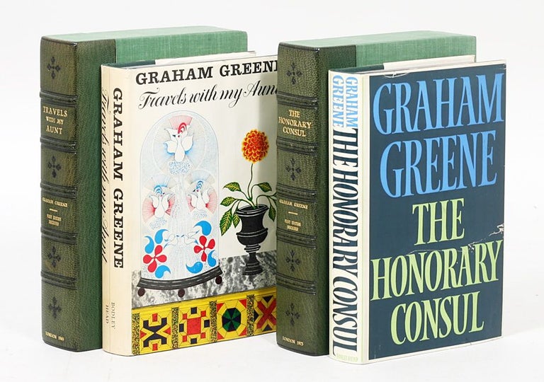 Item #2075 Travels with my Aunt [AND] The Honorary Consul. GRAHAM GREENE.