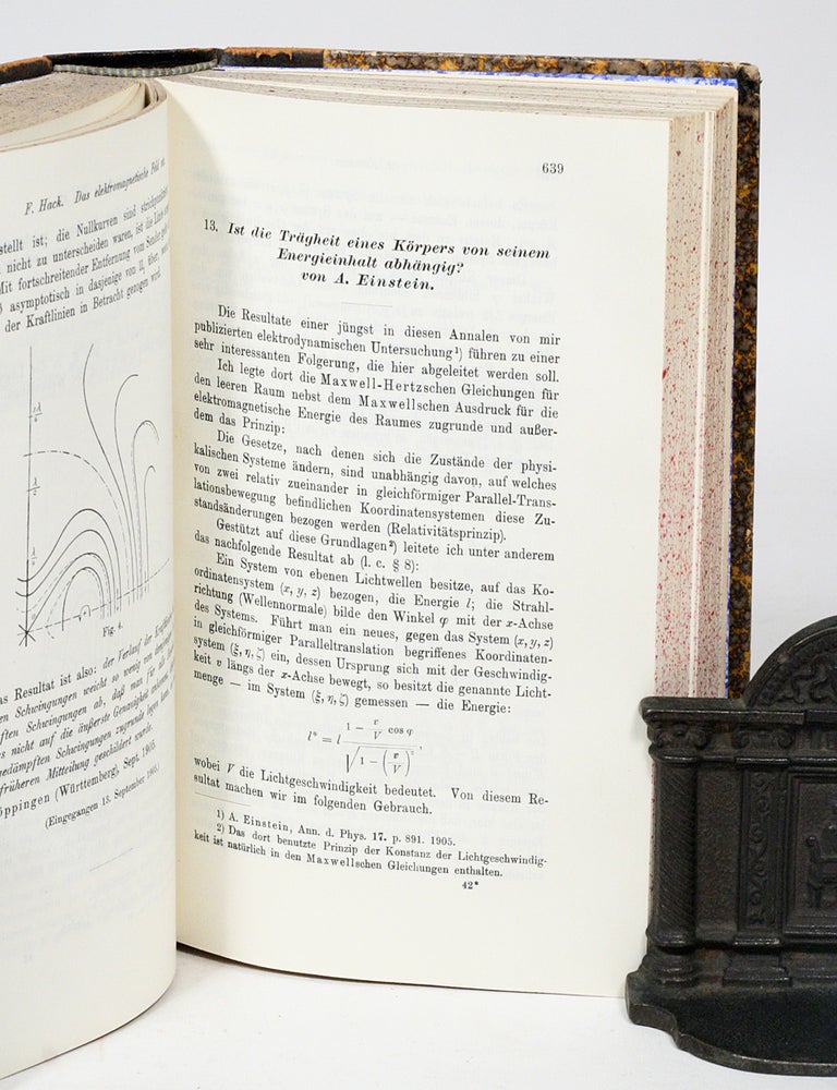 Item #2103 Ist die Tr&auml;gheit eines K&ouml;rpers von seinem Energieinhalt abh&auml;ngig? [Does The inertia of a body depend upon its energy-content?]. ALBERT EINSTEIN.