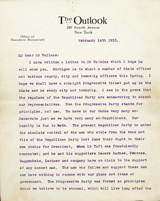 Item #2110 Typed Letter Signed. THEODORE ROOSEVELT