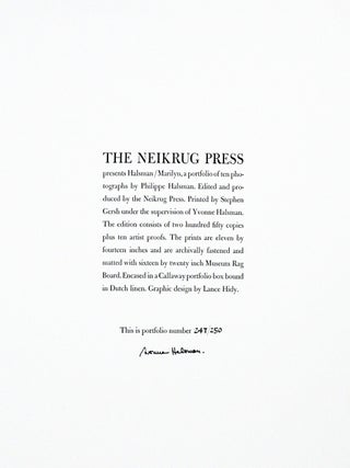 Halsman/Marilyn: Portfolio of Ten Photographs of Marilyn Monroe