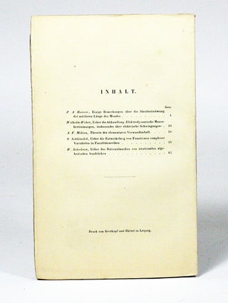 Ueber die Bestimmung des Inhaltes eines Polyëders (1865). WITH: Theorie der elementaren Verwandtschaft (1863) [The Möbius Strip]