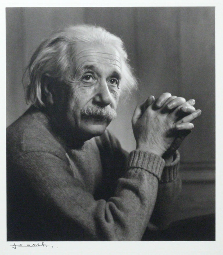 Item #2327 Portrait Photograph of Albert Einstein, signed by Yousuf Karsh. ALBERT EINSTEIN, YOUSUF KARSH.