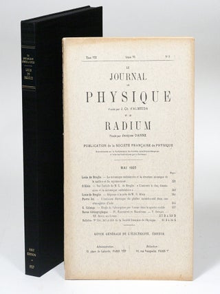 Item #2344 La mécanique ondulatoire et la structure atomique de la matière et du rayonnement...