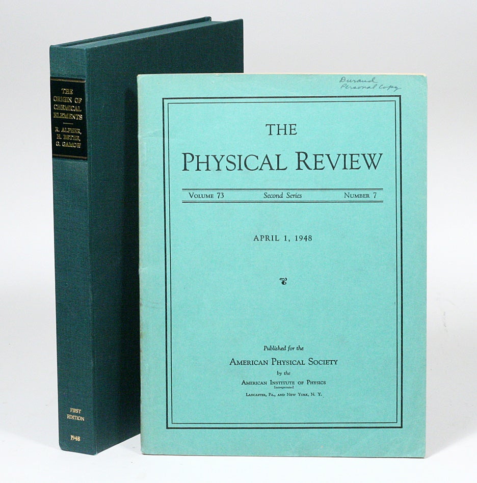 Alpher The Origin of Chemical Elements | RALPH ALPHER, HANS BETHE, GEORGE ...