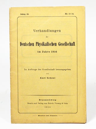 Item #2364 Strahlungs-Emission und -Absorption nach der Quantentheorie [Emission and Absorption...