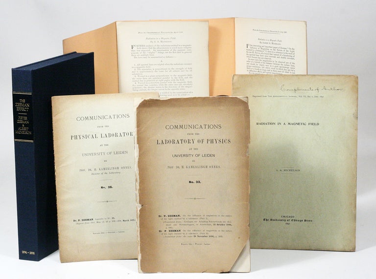 Item #2393 On the Influence of Magnetism on the Nature of the Light Emitted by a Substance (Parts I and II and Appendix) [Zeeman]; WITH: Radiation in a Magnetic Field [Michelson]. PIETER ZEEMAN, ALBERT MICHELSON.