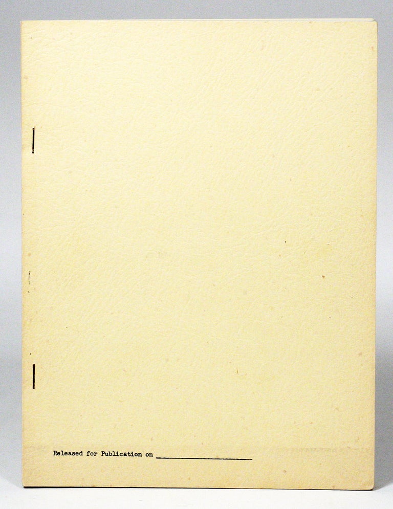 Item #2400 A General Account of the Development of Methods of Using Atomic Energy for Military Purposes under the auspices of the United States Government 1940 - 1945 [The Smyth Report]. HENRY DEWOLF SMYTH, H. D. SMYTH.