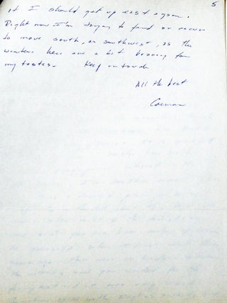 Autograph Letter Signed [&ldquo;Cormac&rdquo;]