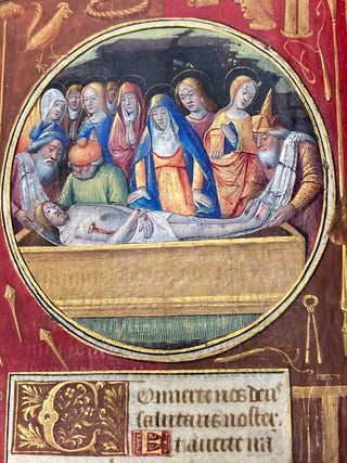 Illuminated Manuscript Leaf: The Entombment, Miniature from a Book of Hours