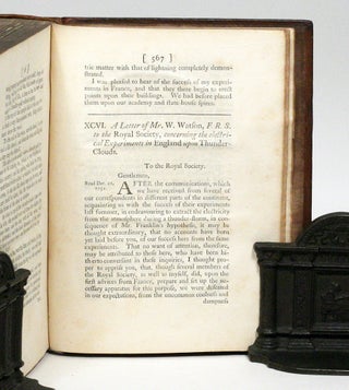 A Letter of Benjamin Franklin, Esq: to Mr. Peter Collinson, F.R.S. concerning an electrical Kite. WITH: A Letter from Mr. Franklin to Mr. Peter Collinson, F.R.S. concerning the Effects of Lightning