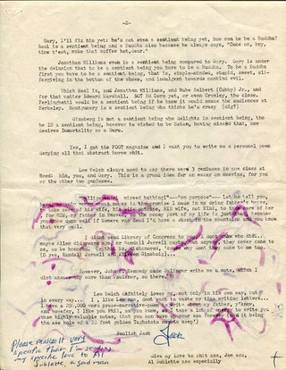 Item #2513 Typed Letter Signed [TLS] to Philip Whalen (7 February 1963). JACK KEROUAC