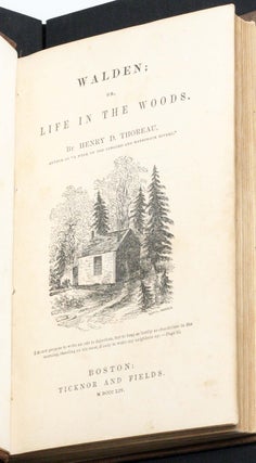 Walden; Or, Life in the Woods (1854); with a manuscript leaf from Thoreau’s memoirs bound in The Writings of Henry David Thoreau (1906)