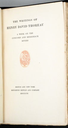 Walden; Or, Life in the Woods (1854); with a manuscript leaf from Thoreau’s memoirs bound in The Writings of Henry David Thoreau (1906)