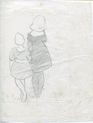 Item #2530 Four Signed Letters [ALS/TLS] with Original Pencil Drawing, 1920–21. RENÉ...