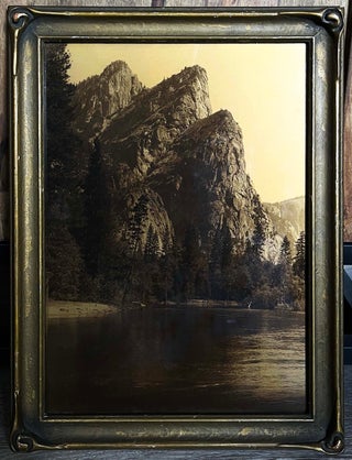 Item #2532 Orotone of Three Brothers, Yosemite (before 1899) [Photograph]. EDWARD S. CURTIS