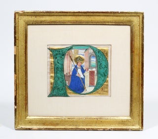 Large Historiated Initial Featuring Illuminated Miniature of a Pope