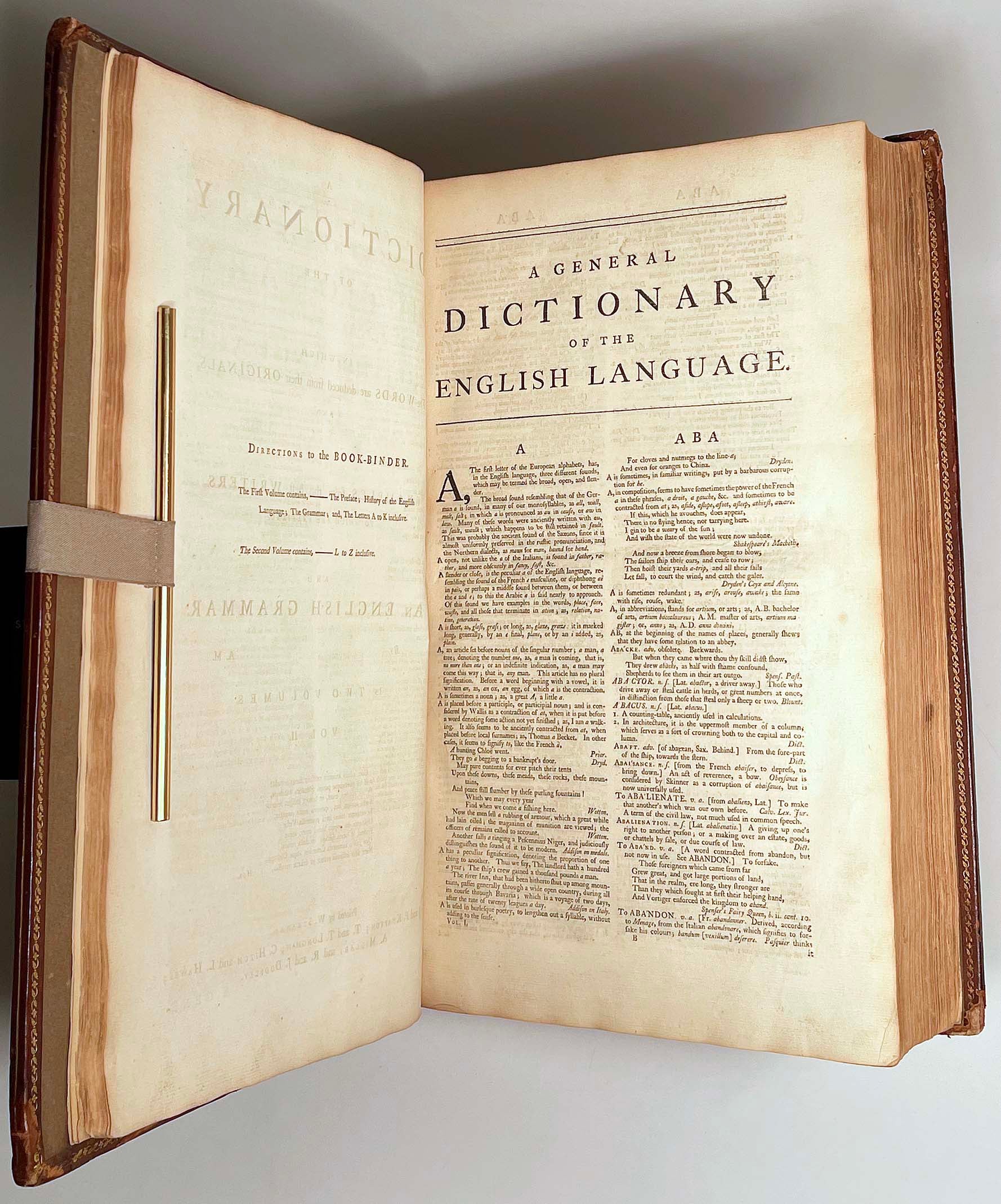 A Dictionary of the English Language SAMUEL JOHNSON First edition