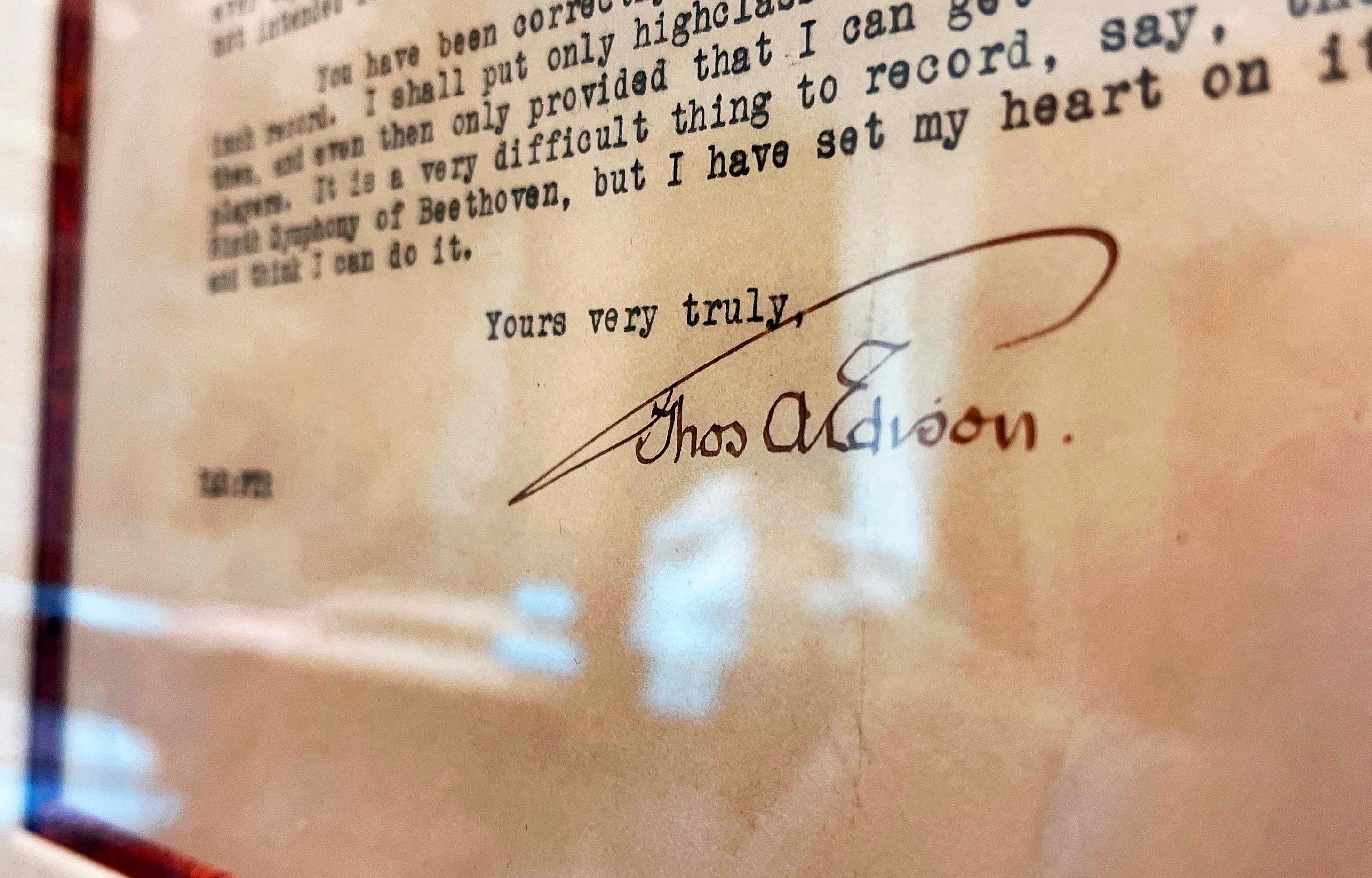 Telecaster Letters Typed Letters Signed TLS on the Phonograph | THOMAS ALVA EDISON