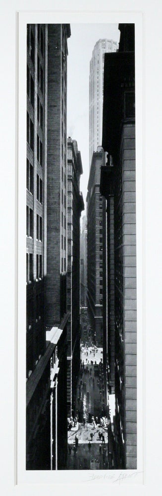 Item #2634 View of Exchange Place from Broadway, New York [Photograph Signed]. BERENICE ABBOTT.
