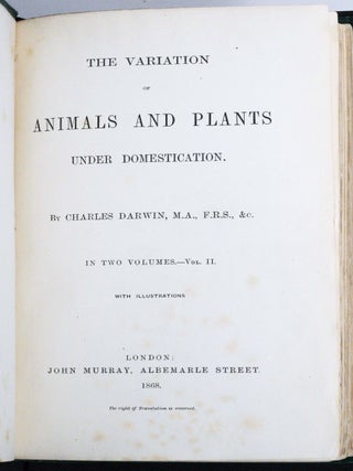 The Variation of Animals and Plants under Domestication