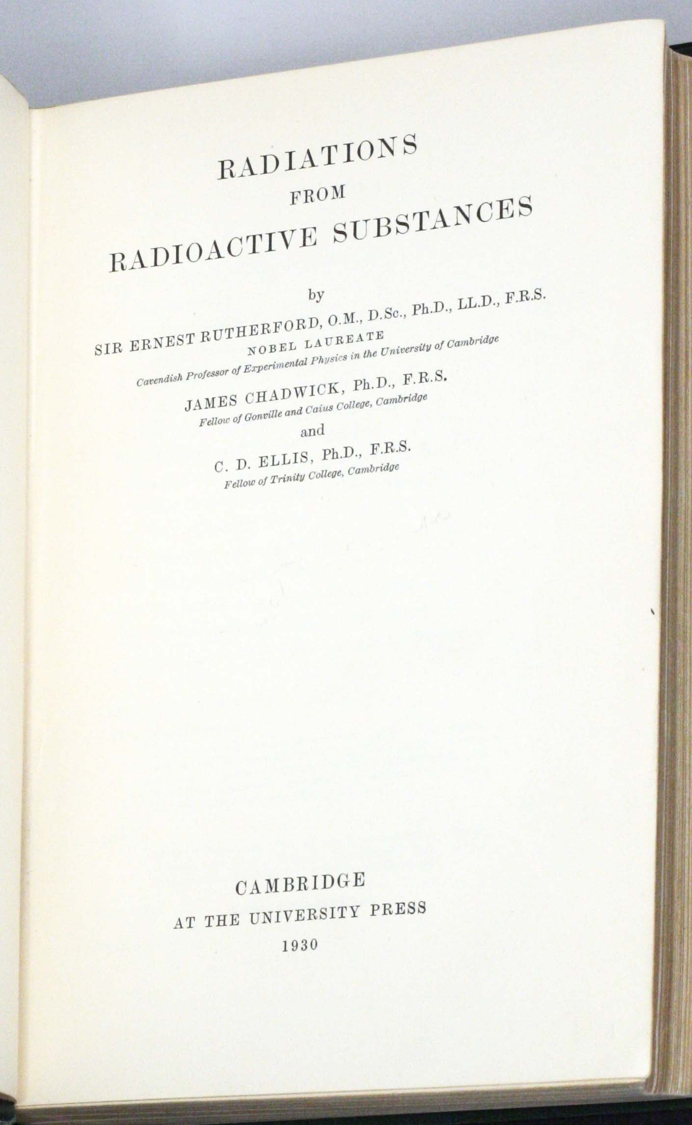 Radioactivity Ruthorforad Radio-Activity. WITH: Radiations from Radioactive Substances | ERNEST ...