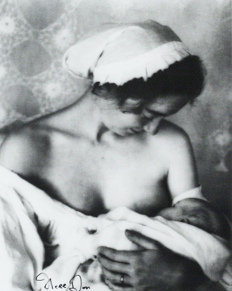 Item #2653 Nursing Mother: Photograph Signed [Tasha Tudor and Child]. NELL DORR.