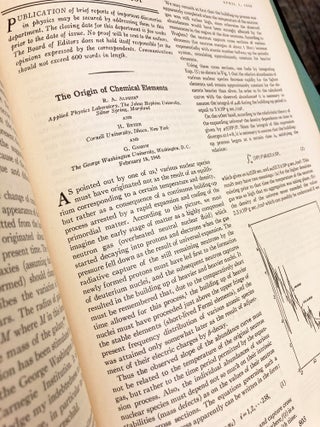 The Origin of Chemical Elements. WITH: Expanding Universe and the Origin of Elements. WITH: Thermonuclear reactions in the expanding universe. WITH: Neutron-capture theory of the formation and relative abundance of the elements. WITH: On the relative abundance of the elements.