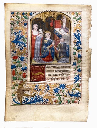 Illuminated Manuscript Miniature depicting the Mass of St. Gregory