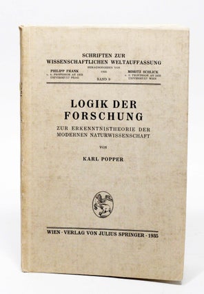 Item #2675 Logik der Forschung [The Logic of Scientific Discovery]. KARL POPPER