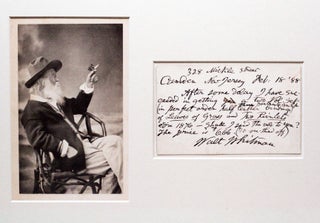 Item #2686 Autographed Letter Signed [ALS] Mentioning "Leaves of Grass" Walt Whitman
