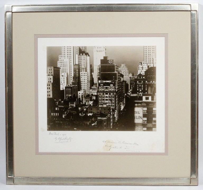 Item #2687 Signed Photograph: “From My Window at An American Place, North”. ALFRED STIEGLITZ.