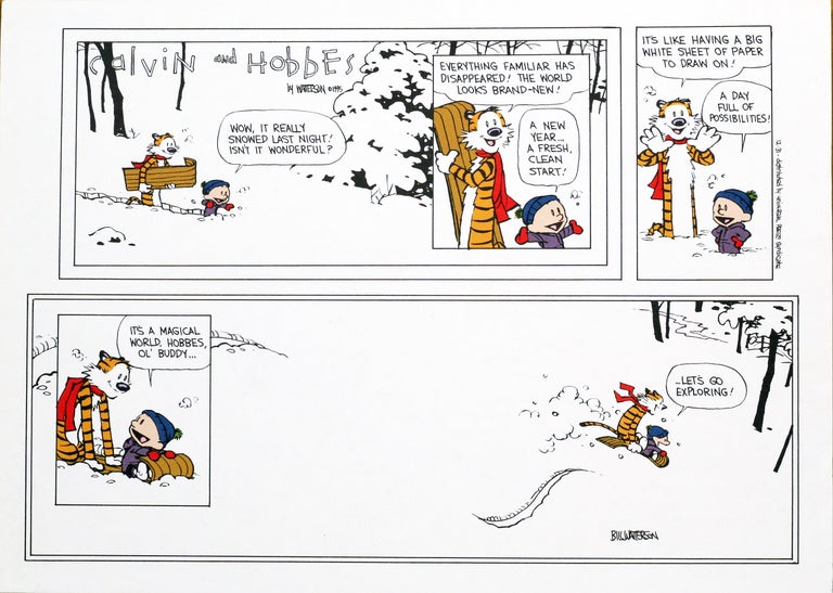 Item #2713 Calvin and Hobbes: The Last Sunday, “Let’s Go Exploring”. BILL WATTERSON.