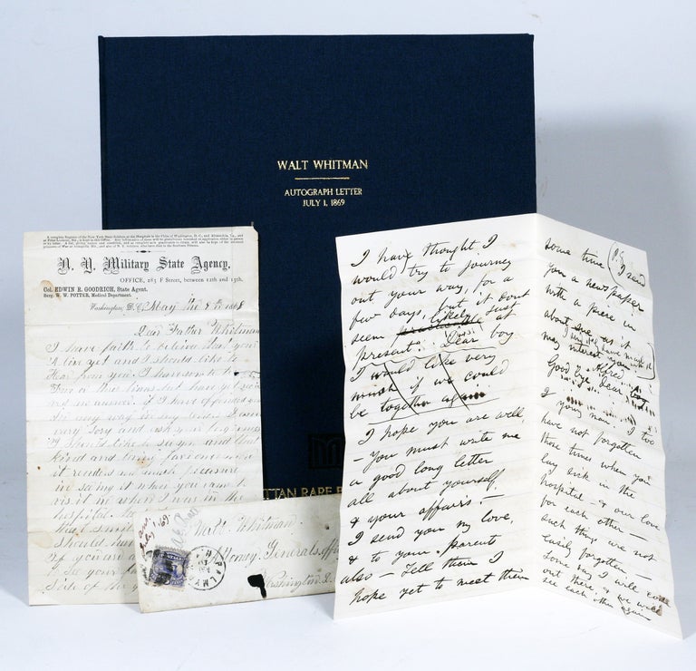 Item #2714 Autograph Letter Draft to Alfred Pratt. WITH: Alfred Pratt’s autograph letter to Whitman. WALT WHITMAN.