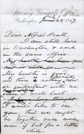 Autograph Letter Draft to Alfred Pratt. WITH: Alfred Pratt’s autograph letter to Whitman